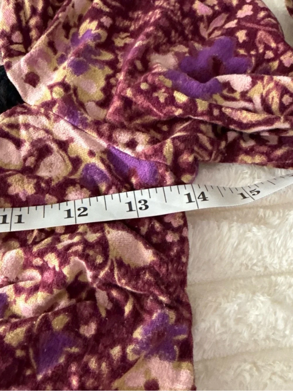 Free People Floral Ruched Corset Top Purple Cottagecore Fairy Grunge Size M